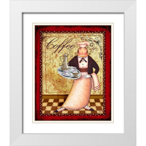 Chefs Bon Appetit I White Modern Wood Framed Art Print with Double Matting by Eisner, Viv