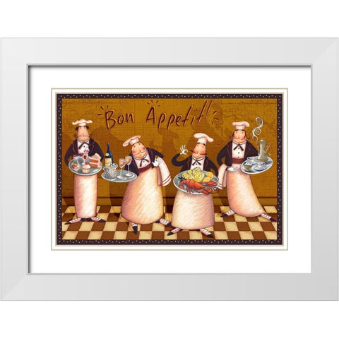 Chefs Bon Appetit V White Modern Wood Framed Art Print with Double Matting by Eisner, Viv