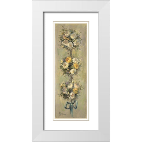2-Up Topiary Bouquet I White Modern Wood Framed Art Print with Double Matting by Stevens, Allayn