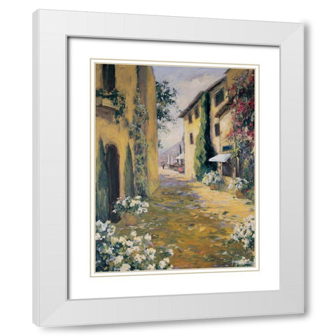 Italian Villa I White Modern Wood Framed Art Print with Double Matting by Stevens, Allayn
