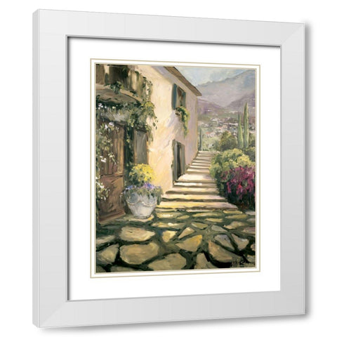 Italian Villa II White Modern Wood Framed Art Print with Double Matting by Stevens, Allayn