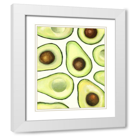 Avocado Arrangement II White Modern Wood Framed Art Print with Double Matting by Borges, Victoria