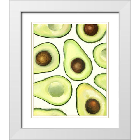 Avocado Arrangement II White Modern Wood Framed Art Print with Double Matting by Borges, Victoria