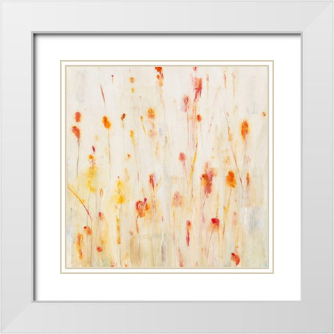 Fleeting Flowers I White Modern Wood Framed Art Print with Double Matting by OToole, Tim