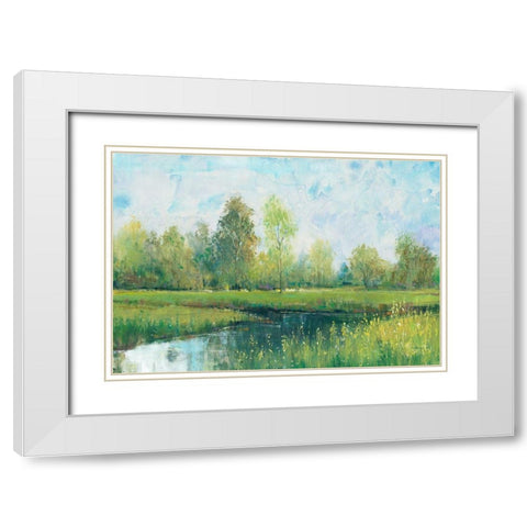 Tranquil Park I White Modern Wood Framed Art Print with Double Matting by OToole, Tim