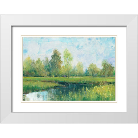 Tranquil Park I White Modern Wood Framed Art Print with Double Matting by OToole, Tim