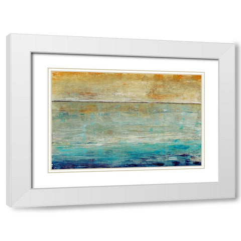 Placid Water I White Modern Wood Framed Art Print with Double Matting by OToole, Tim