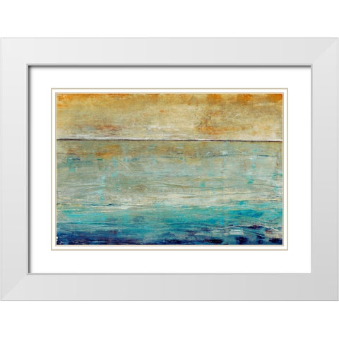 Placid Water I White Modern Wood Framed Art Print with Double Matting by OToole, Tim