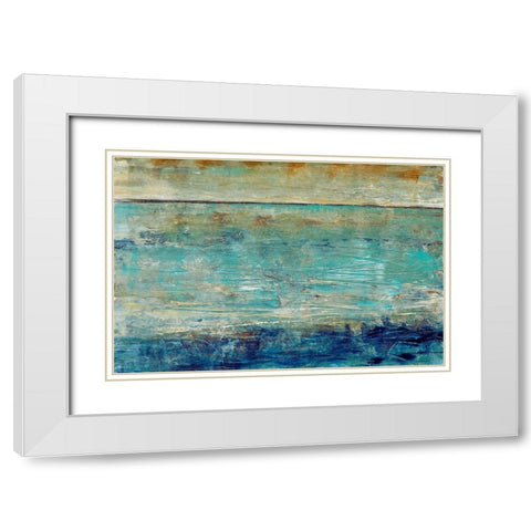 Placid Water II White Modern Wood Framed Art Print with Double Matting by OToole, Tim