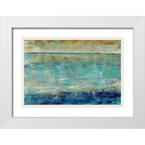 Placid Water II White Modern Wood Framed Art Print with Double Matting by OToole, Tim