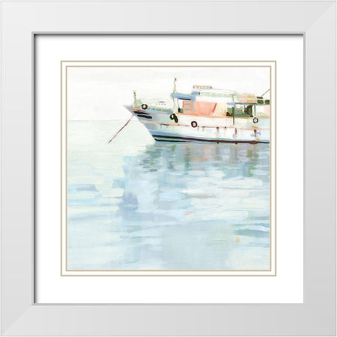 Harbor Impression II White Modern Wood Framed Art Print with Double Matting by Borges, Victoria
