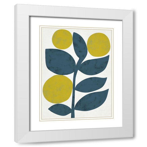 Branch I White Modern Wood Framed Art Print with Double Matting by Zarris, Chariklia