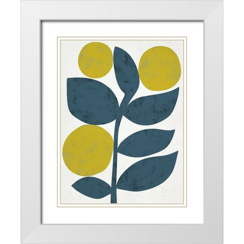 Branch I White Modern Wood Framed Art Print with Double Matting by Zarris, Chariklia