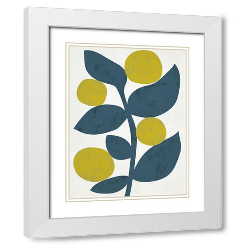 Branch II White Modern Wood Framed Art Print with Double Matting by Zarris, Chariklia