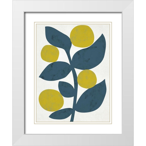 Branch II White Modern Wood Framed Art Print with Double Matting by Zarris, Chariklia