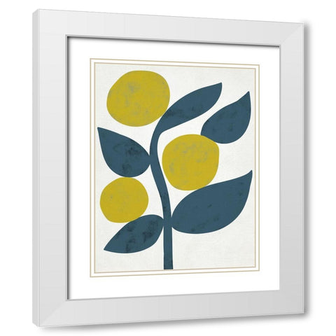 Branch III White Modern Wood Framed Art Print with Double Matting by Zarris, Chariklia