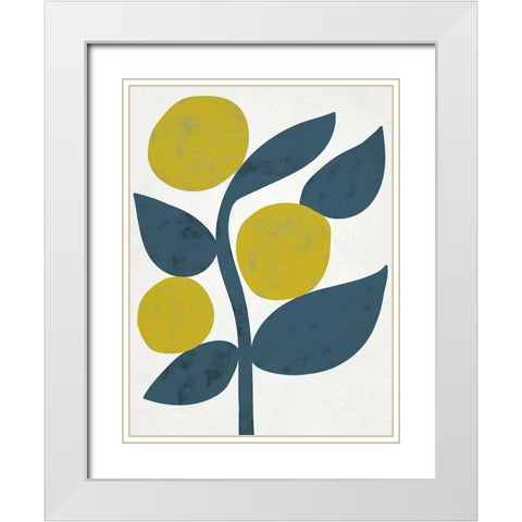 Branch III White Modern Wood Framed Art Print with Double Matting by Zarris, Chariklia