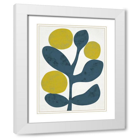 Branch IV White Modern Wood Framed Art Print with Double Matting by Zarris, Chariklia