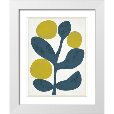 Branch IV White Modern Wood Framed Art Print with Double Matting by Zarris, Chariklia