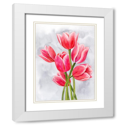 Tulip Tangle I White Modern Wood Framed Art Print with Double Matting by Popp, Grace