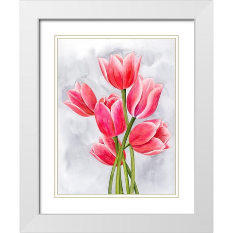 Tulip Tangle I White Modern Wood Framed Art Print with Double Matting by Popp, Grace