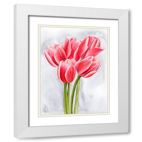 Tulip Tangle II White Modern Wood Framed Art Print with Double Matting by Popp, Grace