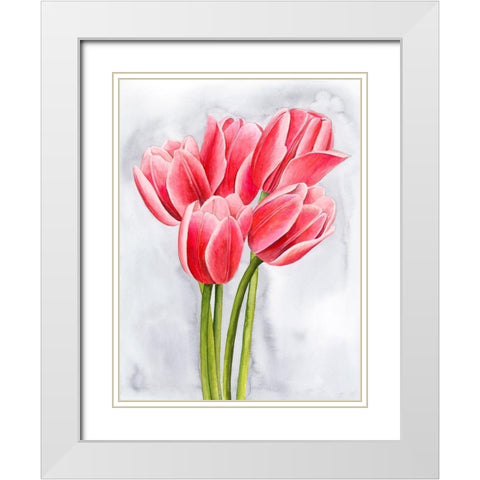 Tulip Tangle II White Modern Wood Framed Art Print with Double Matting by Popp, Grace
