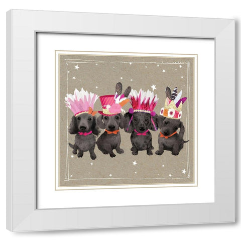 Fancypants Wacky Dogs VII White Modern Wood Framed Art Print with Double Matting by Gower, Hammond