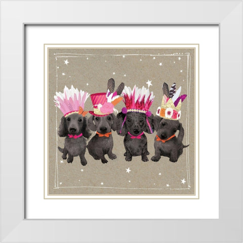 Fancypants Wacky Dogs VII White Modern Wood Framed Art Print with Double Matting by Gower, Hammond