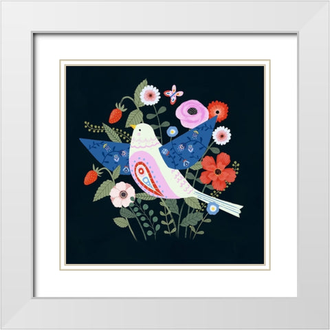 Folk Garden II White Modern Wood Framed Art Print with Double Matting by Borges, Victoria