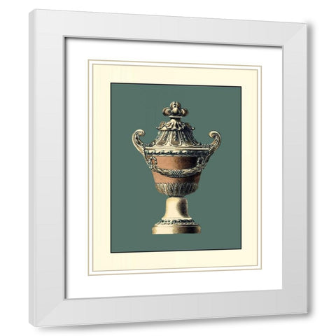 Classical Urn I White Modern Wood Framed Art Print with Double Matting by Vision Studio