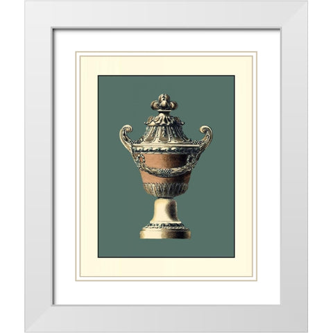 Classical Urn I White Modern Wood Framed Art Print with Double Matting by Vision Studio