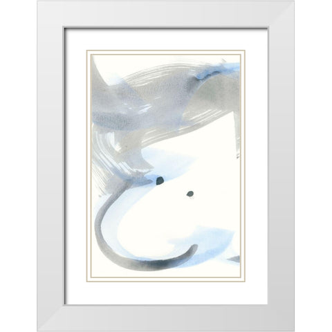 Pale Gestures I White Modern Wood Framed Art Print with Double Matting by Stramel, Renee W.