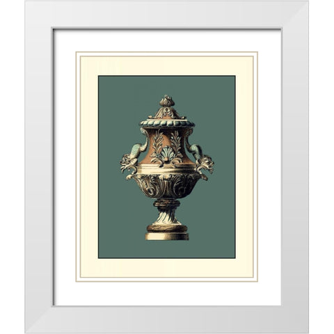 Classical Urn II White Modern Wood Framed Art Print with Double Matting by Vision Studio