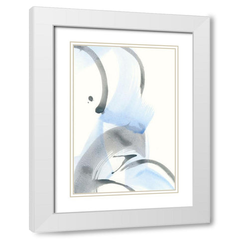 Pale Gestures II White Modern Wood Framed Art Print with Double Matting by Stramel, Renee W.