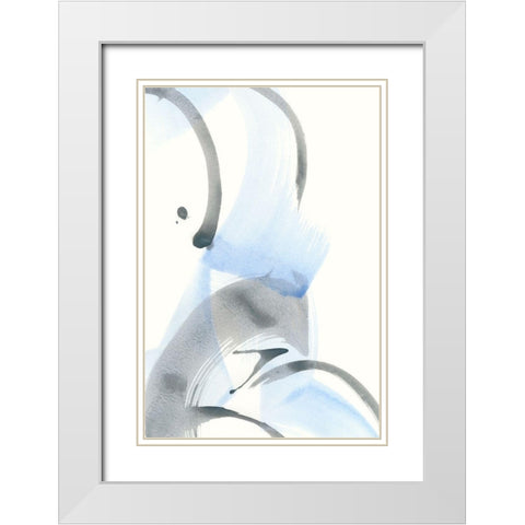 Pale Gestures II White Modern Wood Framed Art Print with Double Matting by Stramel, Renee W.