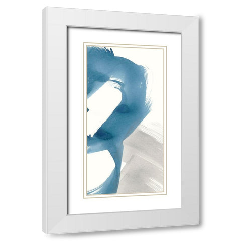 Breaking Blue II White Modern Wood Framed Art Print with Double Matting by Stramel, Renee W.