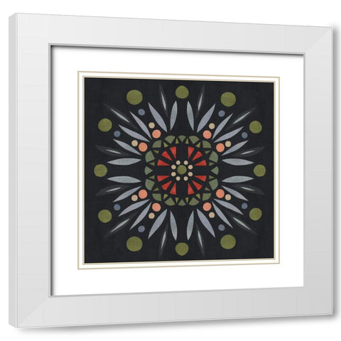 Folk Mandala II White Modern Wood Framed Art Print with Double Matting by Scarvey, Emma