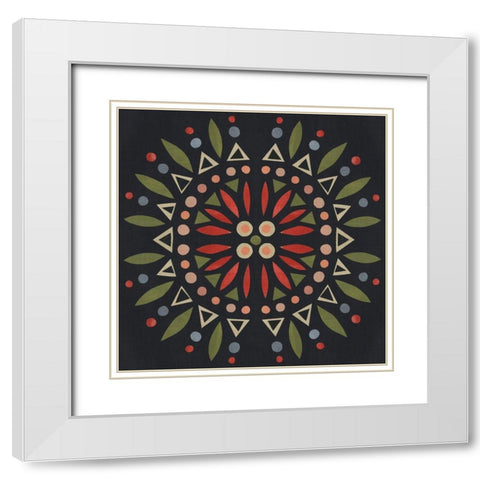 Folk Mandala IV White Modern Wood Framed Art Print with Double Matting by Scarvey, Emma