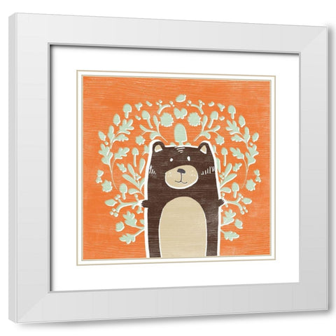 Woodland Cutie I White Modern Wood Framed Art Print with Double Matting by Vess, June Erica