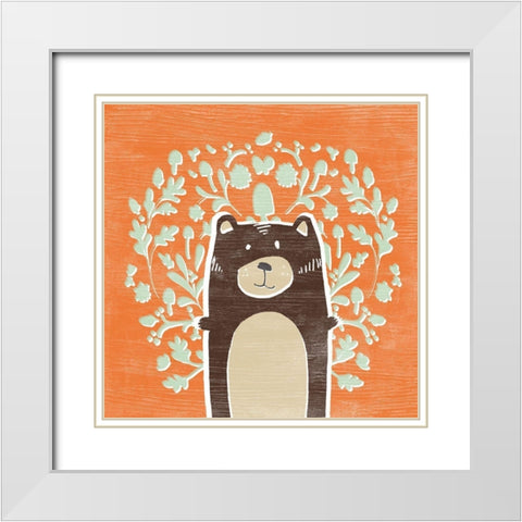 Woodland Cutie I White Modern Wood Framed Art Print with Double Matting by Vess, June Erica