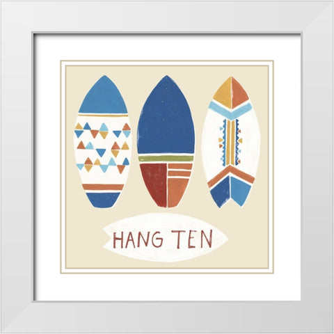 Surfs Up! II White Modern Wood Framed Art Print with Double Matting by Vess, June Erica