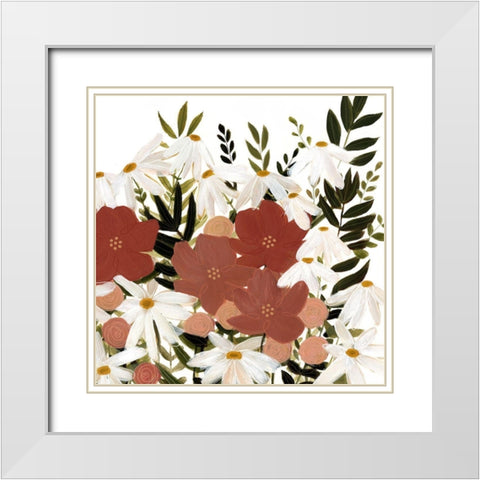 Terracotta Wildflowers I White Modern Wood Framed Art Print with Double Matting by Scarvey, Emma