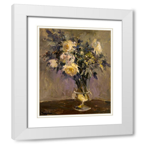 Evening Vase White Modern Wood Framed Art Print with Double Matting by Stevens, Allayn