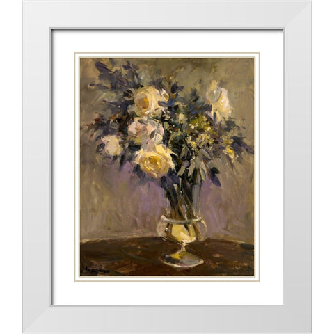Evening Vase White Modern Wood Framed Art Print with Double Matting by Stevens, Allayn