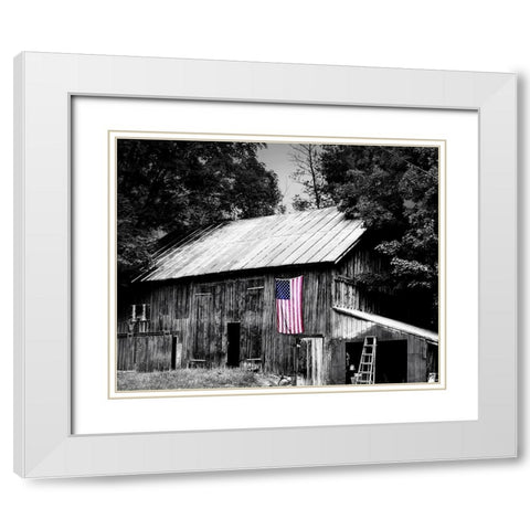 Flags of Our Farmers III White Modern Wood Framed Art Print with Double Matting by McLoughlin, James
