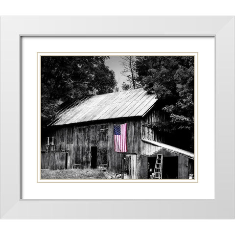 Flags of Our Farmers III White Modern Wood Framed Art Print with Double Matting by McLoughlin, James