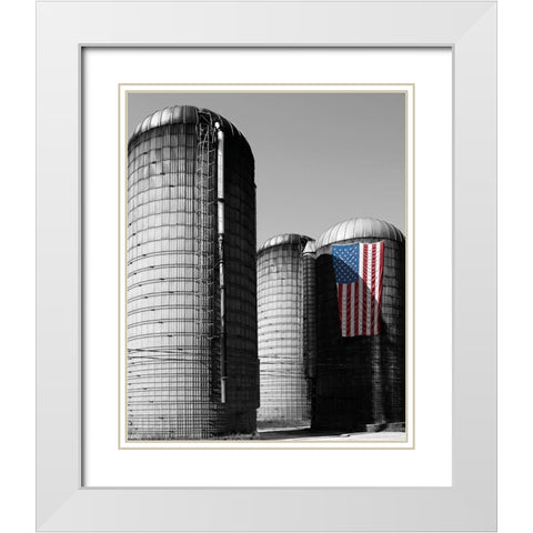 Flags of Our Farmers XX White Modern Wood Framed Art Print with Double Matting by McLoughlin, James