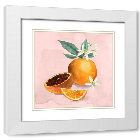 Orange Blossom I White Modern Wood Framed Art Print with Double Matting by Popp, Grace