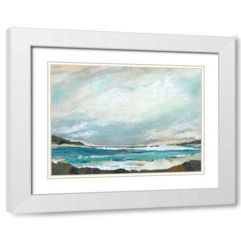 Seaside View III White Modern Wood Framed Art Print with Double Matting by Fields, Karen